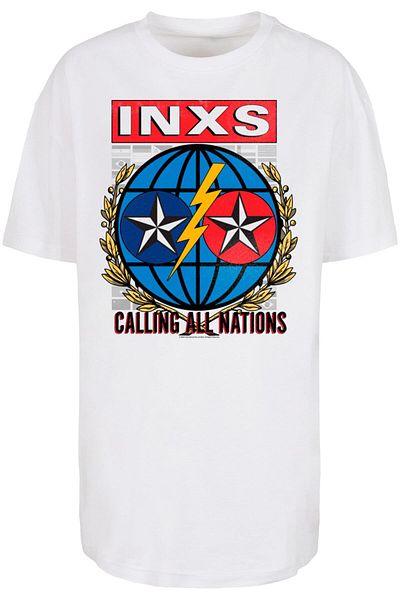 Merchcode Ladies Inxs - Calling All Nations Oversized Boyfriend Tee
