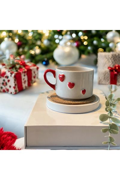 terraco ceramic Heart, Heart Handmade Ceramic Mug Cup