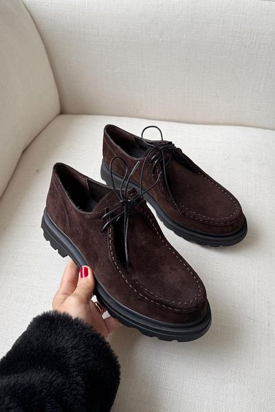 nope21shoess Берлин Кафяви Обувки от Естествен Велур