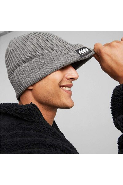 Puma Čepice Bean Puma Ribbed Classic Cuff, šedá, unisex