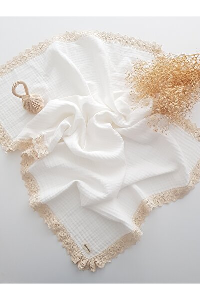 ilkimbebe Lacy Four Layer Muslin Baby Blanket Muslin Cover 85 X 90