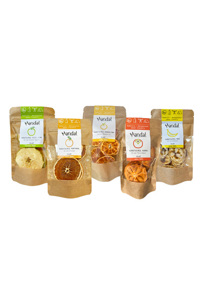 Mandal Kurutulmuş Cennet Hurması Muz Mandalina Portakal Yeşil Elma 175 gr Kur...