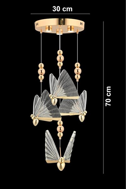 İstanbul Avize İstanbul Avize İpek 4'lü Gold Ledli 3 Renk Modern Led Avize