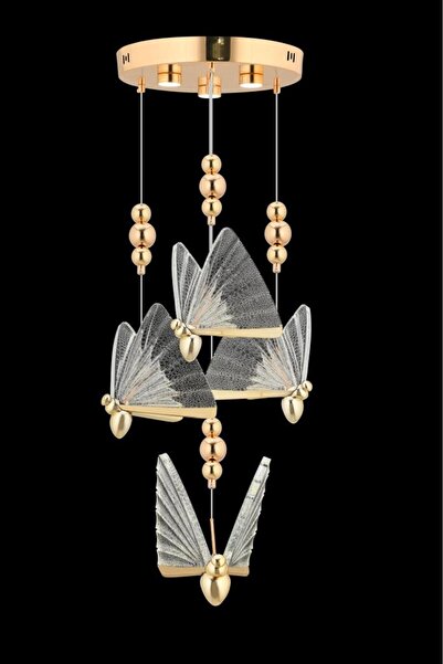 İstanbul Avize İstanbul Avize İpek 4'lü Gold Ledli 3 Renk Modern Led Avize