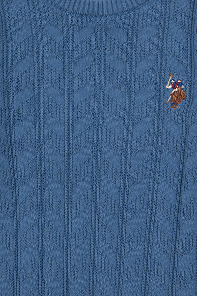 U.S. Polo Assn. Erkek Çocuk Koyu Mavi Basic Bisiklet Yaka Kazak 50288889-VR032