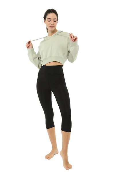 Scorp Mint Colored Storm Crop Hooded Women's Sweatshirt