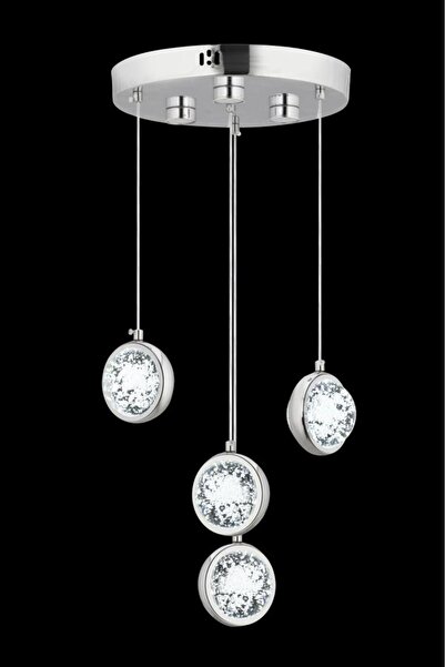 İstanbul Avize İstanbul Avize Dünya 4'lü Gümüş Ledli Kumandalı 3 Renk Ledli Modern Lüx Led Avize