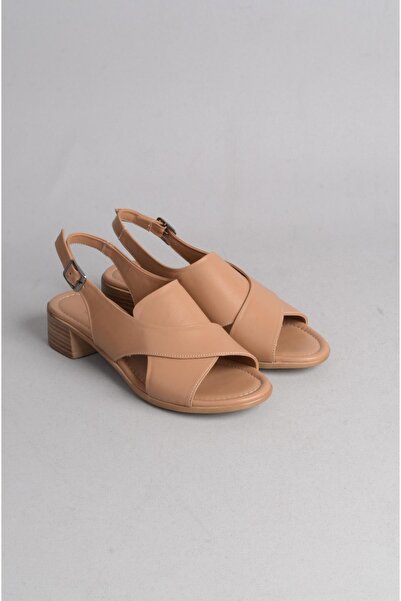 SEÇ KUNDURA صندل بكعب من الجلد الطبيعي 722 - 3.5 سم مينك