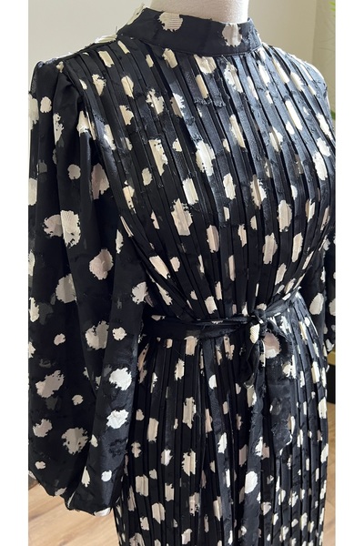 Firuze Şifon elbise puantiyeli