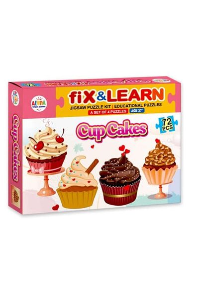 Alyna Fix 'n' Learn Cupcakes Jigsaw Puzzle Kit – 72 Pieces, Fun & Educational For Kids