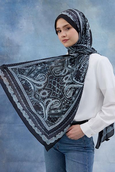 İpekhan Μαύρο ινδικό σάλι - 5005-09