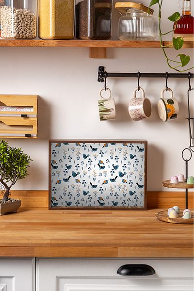 FH finehome Matera Sparrow Patterned Tray 25 X 35 cm