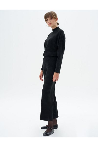 KYR Black Knitwear Trousers - Elastic Waist