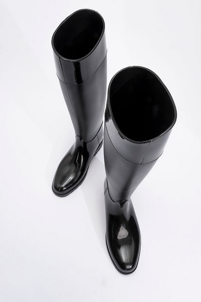 LuviShoes MARGE Μαύρα γυναικεία μποτάκια βροχής