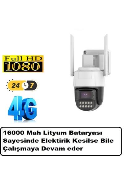 Urfakent Şarjlı Ve Elektrikli 4G Sim Kartlı Güvenlik Kamerası P6SLite Yazılım...