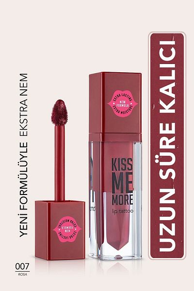 Flormar Long Lasting Matte Lipstick - Kiss Me More-007 Rosa-8682536040686