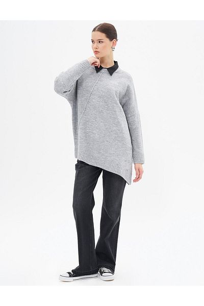 KYR Gray Asymmetrical Cut Knitwear Tunic