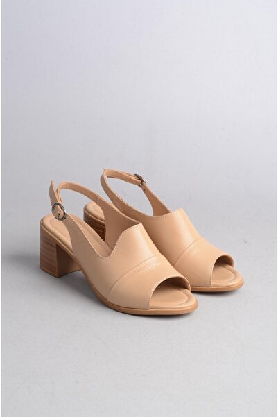 SEÇ KUNDURA SANDALE CU TAC DIN PIELE VERITĂ - SEÇ 904 MINK (Înălțime toc: 6 cm)