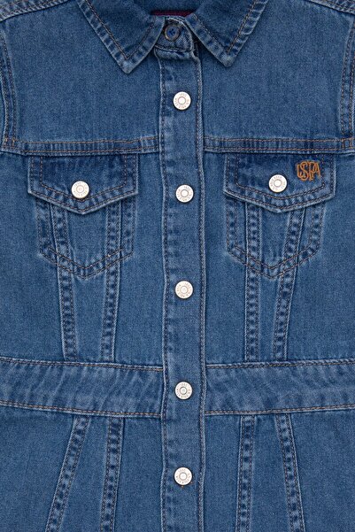U.S. Polo Assn. Kız Çocuk Koyu Mavi Jean Elbise 50291149-DN0023