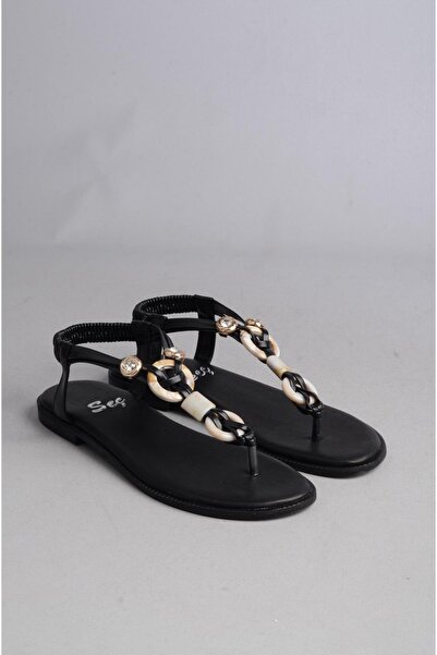 SEÇ KUNDURA Sandale negre din piele naturală - SEÇ 806