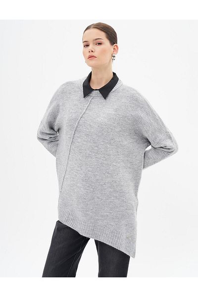 KYR Gray Asymmetrical Cut Knitwear Tunic