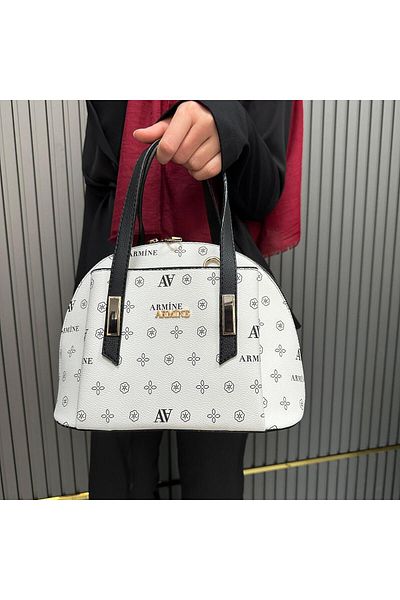Armine White Printed Bag - Ar34407