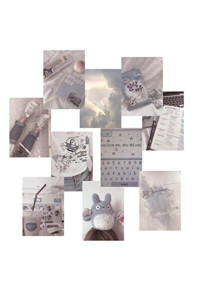 Ororabutik أورورا كاواي طقم ملصقات رمادي 10 قطع A5