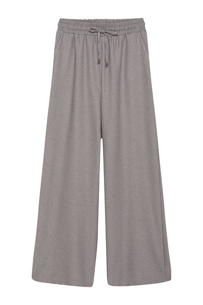 Quzu Wide Leg Trousers with Elastic Waist