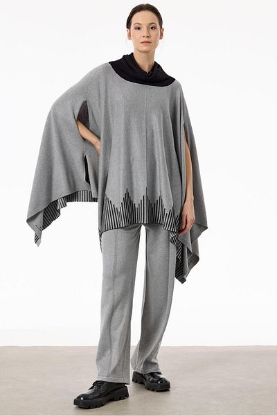 Tığ Triko Gray Knitwear Trousers Set