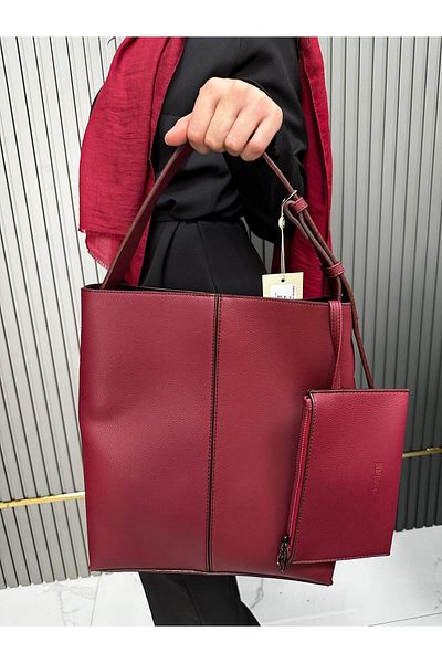 Armine Burgundy Plain Bag - Ar39102