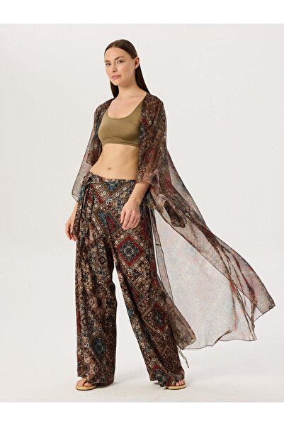 RİVUS Patterned Kimono - With Front Tie Detail