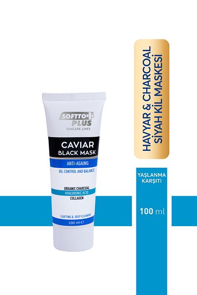 Softto Plus HAVYAR 100 ML Black Mask - Anti-Aging, Oil Control and Balancing