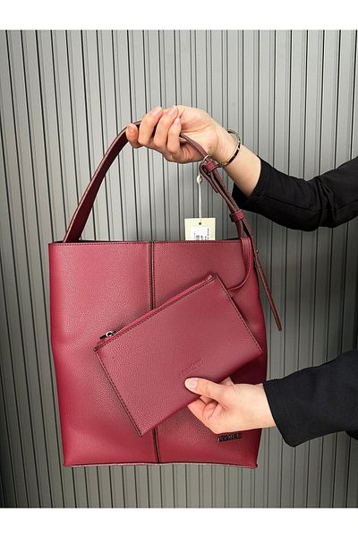 Armine Burgundy Plain Bag - Ar39102