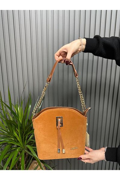Armine Tan Suede Bag - Ar10206 Model