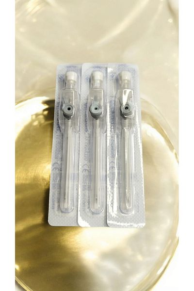 BEZO Grey 45 mm Piercing Piercing Needle - Intraket Cannula, Anjiokat 1.6 Belly Tongue Bridge