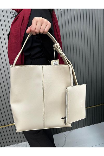 Armine Ar39104 Model Plain Cream Bag