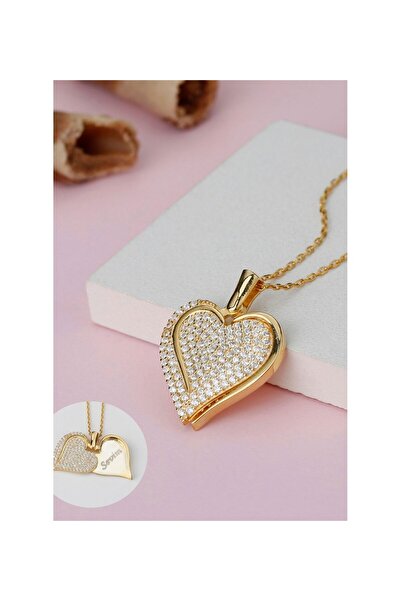 OGO SİLVER 925 Ayar Gümüş Isimli Açılan Kalp Kolye