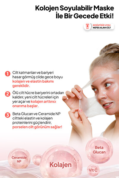 Ph Lab Phlab Collagen Night Soyulabilen Kolajen Gece Maskesi, Soyulabilir Kolejen Yüz Maskesi