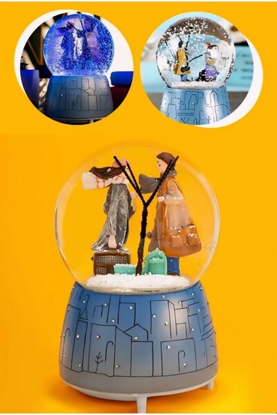 HALL BREATHE Müzikli ve ışıltılı kar temalı hediye, sevgi ve arkadaşlık için ...