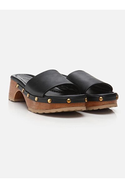 Su Espadril Tyra Siyah Kadın Deri Takunya