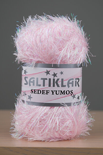 SALTIKLAR حبل لامع لامع فاخر من اللؤلؤ 100 جم/110 م وردي-13