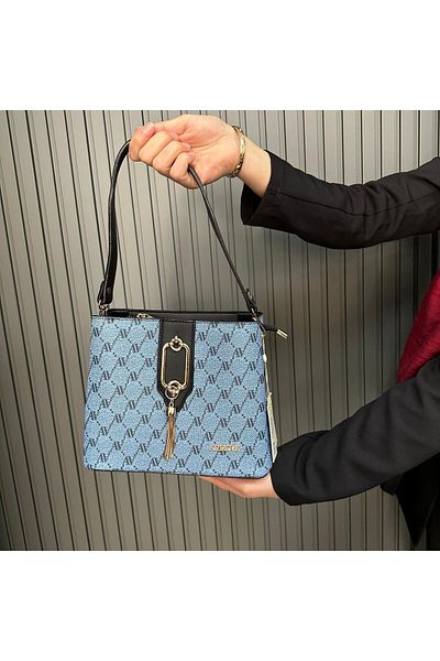 Armine Blue Dotted Bag - Ar36109