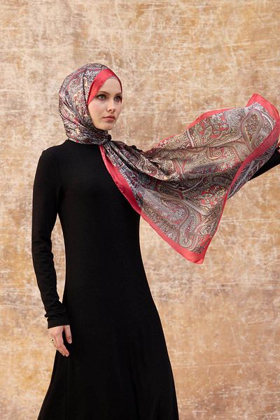 İpekhan Coral Indian Voile Shawl - 5003-08