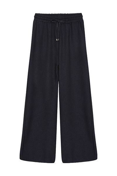 Quzu Wide Leg Trousers with Elastic Waist