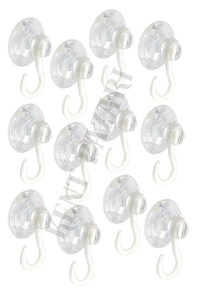 Kent Pazarı Kancalı Cam Vantuzu 3 cm -( 15 Adet )Şeffaf Vantuz Askı Öpücük Askı