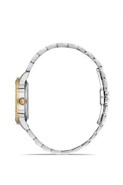 FERRO Silver and Yellow Steel Band Women Wrist Watch Fl21501Awt-D6 Fl21501Awt-D6