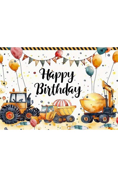 avrupakutu Doğum Günü Afişi Kişiye Özel İsimli İnşaat Temalı 70x100 cm Afiş B...