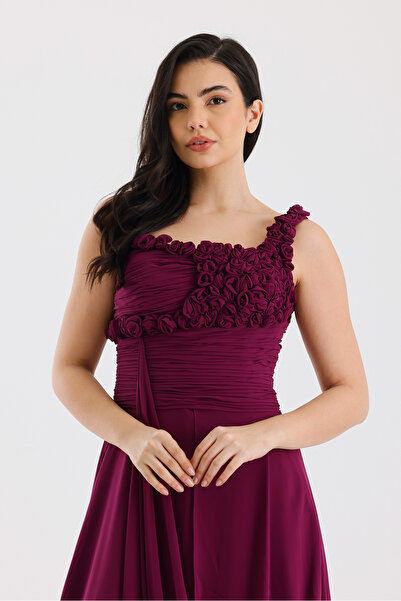 CHARMANTE BY NAZLI MENEKŞE Mürdüm Rengi Elbise