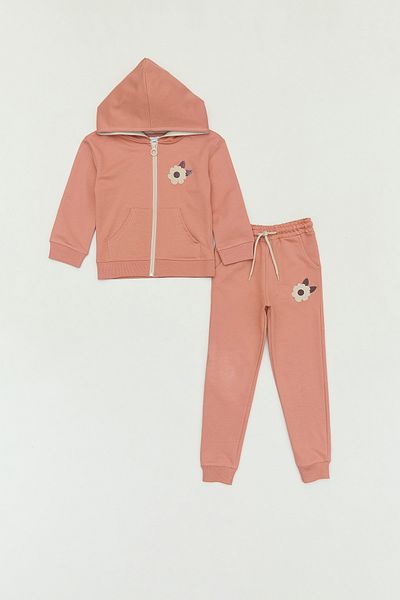 Fulla Moda Daisy Printed Hooded 2-Piece Jogger Girl's Set