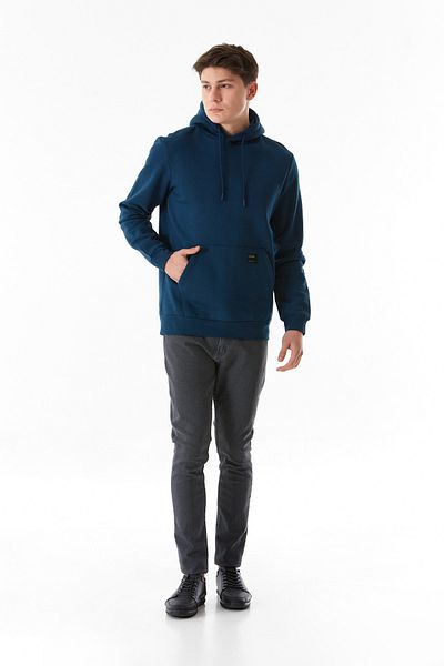 Fulla Moda Βασικό φούτερ με κουκούλα Kangaroo Pocket - Φούτερ με 3 κλωστές